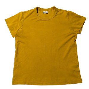 Uniqlo Women's Gold Short Sleeve Crew Neck Tee Shirt Medium